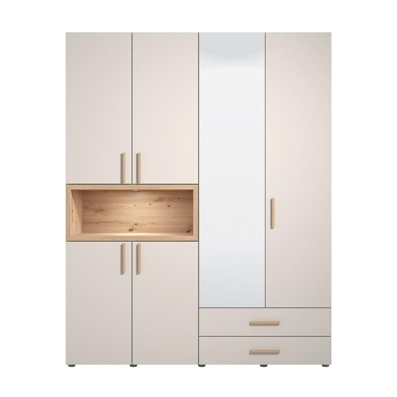ΝΤΟΥΛΑΠΑ DONALD 4K2F1O h227 CASHEMERE/ARTISAN OAK ΧΡΩΜΑ 179x57x227εκ ΝΤΟΥΛΑΠΑ DONALD 4K2F1O h227 CASHEMERE/ARTISAN OAK ΧΡΩΜΑ 179x57x227εκ