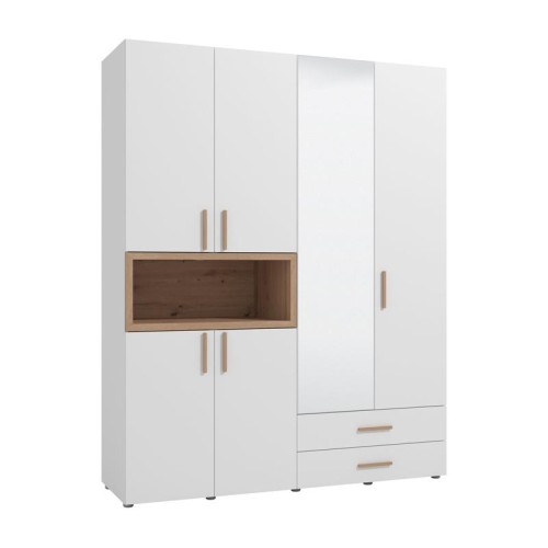 ΝΤΟΥΛΑΠΑ DONALD 4K2F1O h227 ΛΕΥΚΟ/ARTISAN OAK ΧΡΩΜΑ 179x57x227εκ