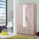 ΝΤΟΥΛΑΠΑ Hana 3Κ2FO GREY OAK 120*52*205