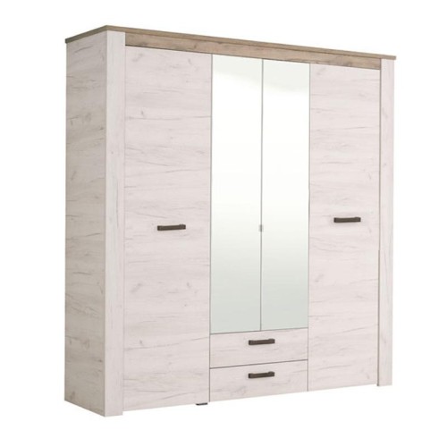 ΝΤΟΥΛΑΠΑ Kent 4K2F2O GREY OAK/WHITE OAK 198,5*55,5*206,5 wrd