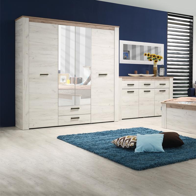 ΝΤΟΥΛΑΠΑ Kent 4K2F2O GREY OAK/WHITE OAK 198,5*55,5*206,5 wrd