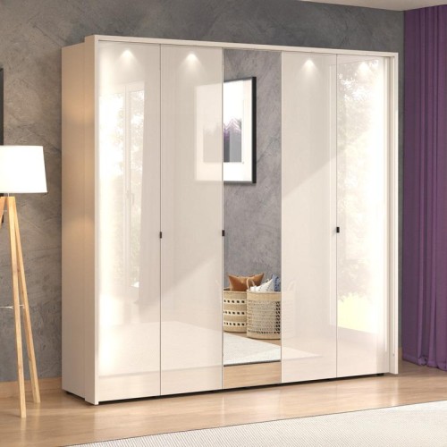 ΝΤΟΥΛΑΠΑ LUCCA 5K1O h227 CASHMERE-ΛΕΥΚΟ ΧΡΩΜΑ 224x57x227εκ