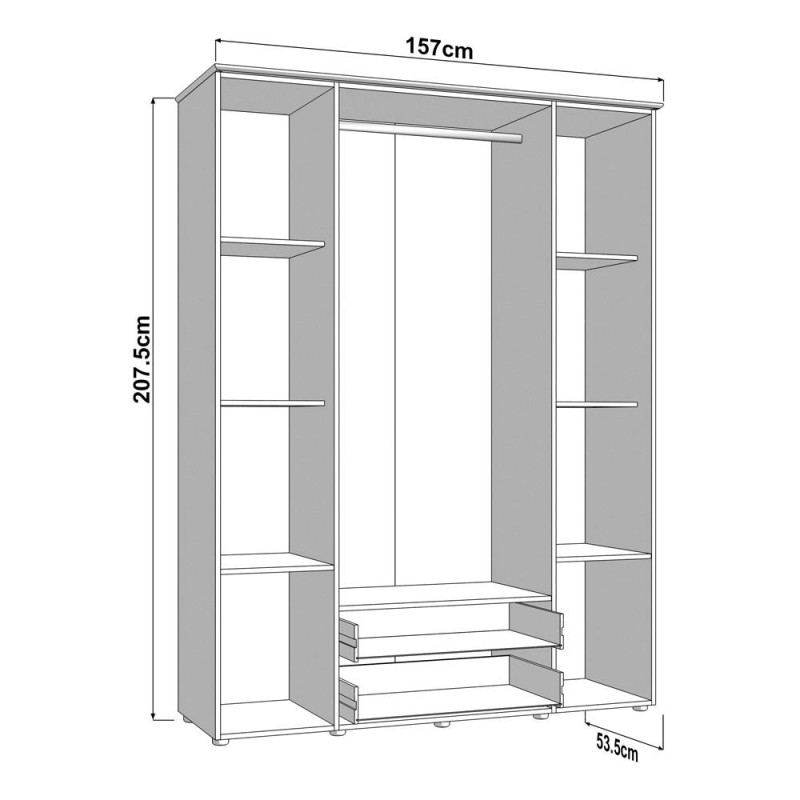 ΝΤΟΥΛΑΠΑ ΜΕ ΚΑΘΡΕΦΤΗ LAMBETH 4K2F2O h207 CASHMERE-ARTISAN OAK ΧΡΩΜΑ 158x54x208εκ ΝΤΟΥΛΑΠΑ ΜΕ ΚΑΘΡΕΦΤΗ LAMBETH 4K2F2O h207 CASHMERE-ARTISAN OAK ΧΡΩΜΑ 158x54x208εκ