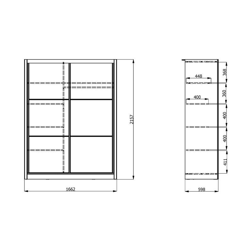 ΝΤΟΥΛΑΠΑ NAVARA 165 ΜΕ ΚΑΘΡΕΦΤΗ ARTISAN OAK 166x60x215,5