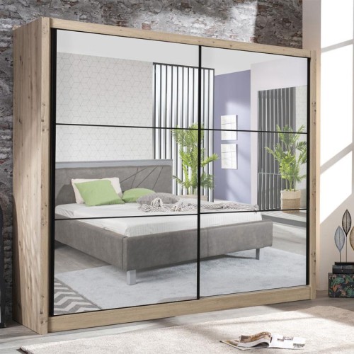 ΝΤΟΥΛΑΠΑ NAVARA ΜΕ ΚΑΘΡΕΦΤΗ 215 2 OG GREY OAK 213x60x215,5