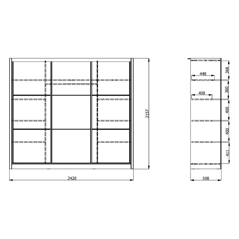 ΝΤΟΥΛΑΠΑ NAVARA ΜΕ ΚΑΘΡΕΦΤΗ 245 OG ARTISAN OAK 242x60x215,5