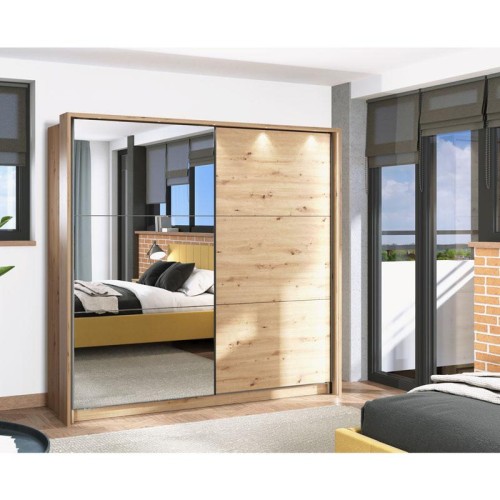 ΝΤΟΥΛΑΠΑ SIERRA 220 ΜΕ ΚΑΘΡΕΦΤΗ ARTISAN OAK 217*62.5*210εκ
