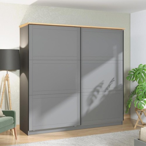 ΝΤΟΥΛΑΠΑ VALENCIA 220 ΓΚΡΙ-ARTISAN OAK-ΓΚΡΙ ΜΑΤ 220*62.5*214εκ