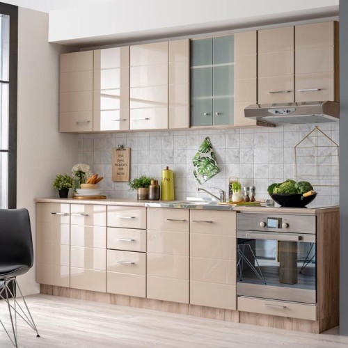 ΝΤΟΥΛΑΠΙ ΚΟΥΖΙΝΑΣ DIANA G60A GREY OAK-SAND ΓΥΑΛΙΣΤΕΡΟ FOIL 60*30*57