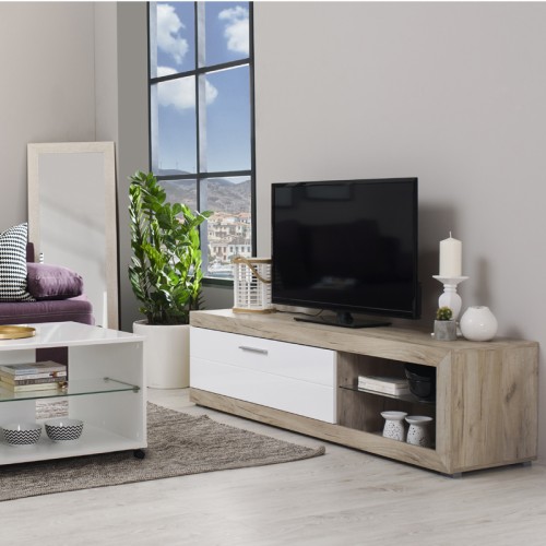ΕΠΙΠΛΟ ΤΗΛΕΟΡΑΣΗΣ REMO GREY OAK / ΛΕΥΚΗ ΛΑΚΚΑ 162*41,5*43,5