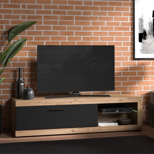 ΕΠΙΠΛΟ ΤΗΛΕΟΡΑΣΗΣ REMO ARTISAN OAK / ΜΑΥΡΟ ΜΑΤ 162*41,6*43