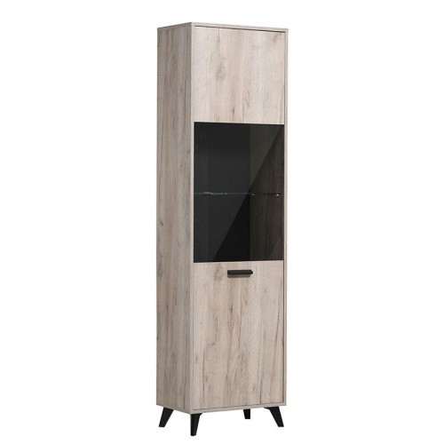 ΒΙΤΡΙΝΑ ΜΟΝΟΦΥΛΛΗ UMBRIA 1K VS GREY OAK-ΜΑΥΡΟ 53,5*33*191,5 f.d.l