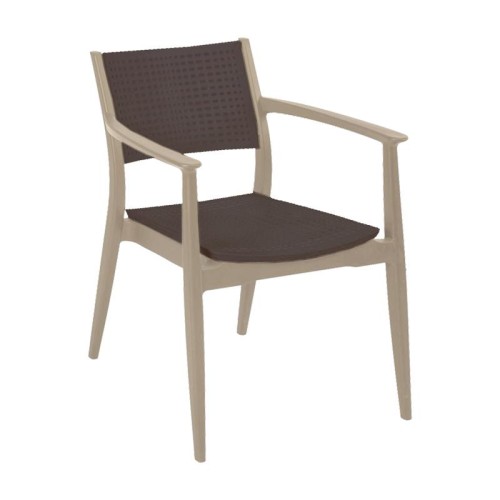 ΚΑΡΕΚΛΑ ΕΞΟΧΗΣ Fylliana "Irmak" ΜΠΕΖ ΜΕ ΚΑΦΕ ΧΡΩΜΑ 57,5x55x80εκ