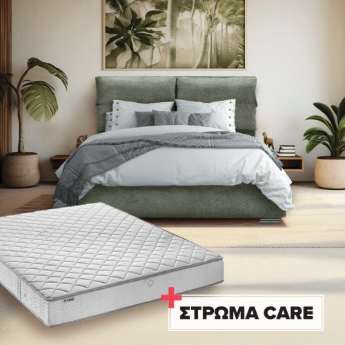 ΣΕΤ ΔΙΠΛΟ ΚΡΕΒΑΤΙ Andros ΛΑΔΙ ΧΡΩΜΑ 175x214x115εκ ΜΕ ΣΤΡΩΜΑ Care 160x200 A.n.d