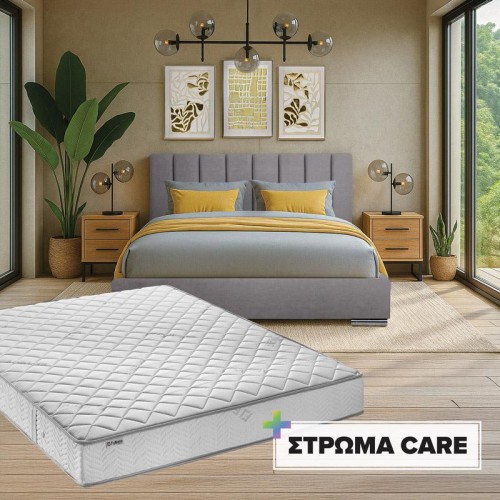 ΣΕΤ ΔΙΠΛΟ ΚΡΕΒΑΤΙ Udine ΑΝΘΡΑΚΙ ΧΡΩΜΑ 167x214x115εκ ΜΕ ΣΤΡΩΜΑ Care 160x200 U.d.n