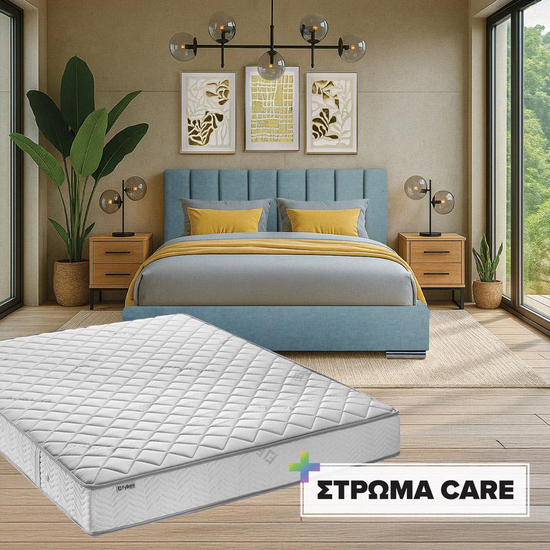 ΣΕΤ ΔΙΠΛΟ ΚΡΕΒΑΤΙ Udine ΣΙΕΛ ΧΡΩΜΑ 167x214x115εκ ΜΕ ΣΤΡΩΜΑ Care 160x200 U.d.n