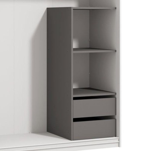 ΣΕΤ ΡΑΦΙΑ FUP 2F ΓΚΡΙ ΓΡΑΦΙΤΗΣ ΧΡΩΜΑ 46,5x45,5x116,5εκ