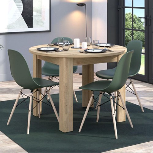 ΣΤΡΟΓΓΥΛΟ ΤΡΑΠΕΖΙ ΤΡΑΠΕΖΑΡΙΑΣ ANCONA ARTISAN OAK 109x109x76,5εκ