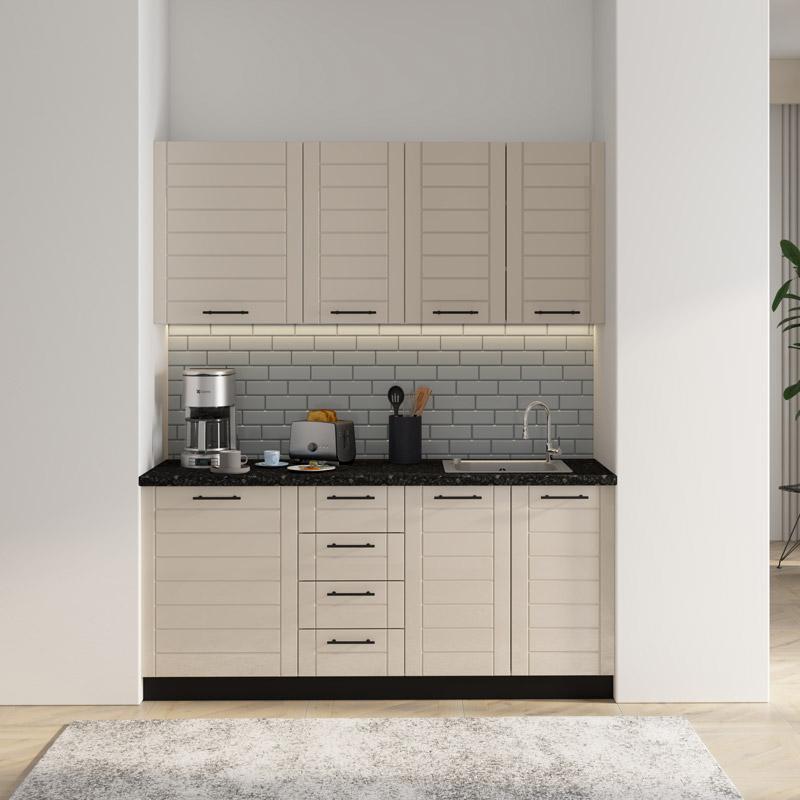 ΣΥΝΘΕΣΗ ΚΟΥΖΙΝΑΣ DRINA 180 ΛΕΥΚΟ-SAND HIGH GLOSS ΧΡΩΜΑ 180x60x213εκ ΣΥΝΘΕΣΗ ΚΟΥΖΙΝΑΣ DRINA 180 ΛΕΥΚΟ-SAND HIGH GLOSS ΧΡΩΜΑ 180x60x213εκ