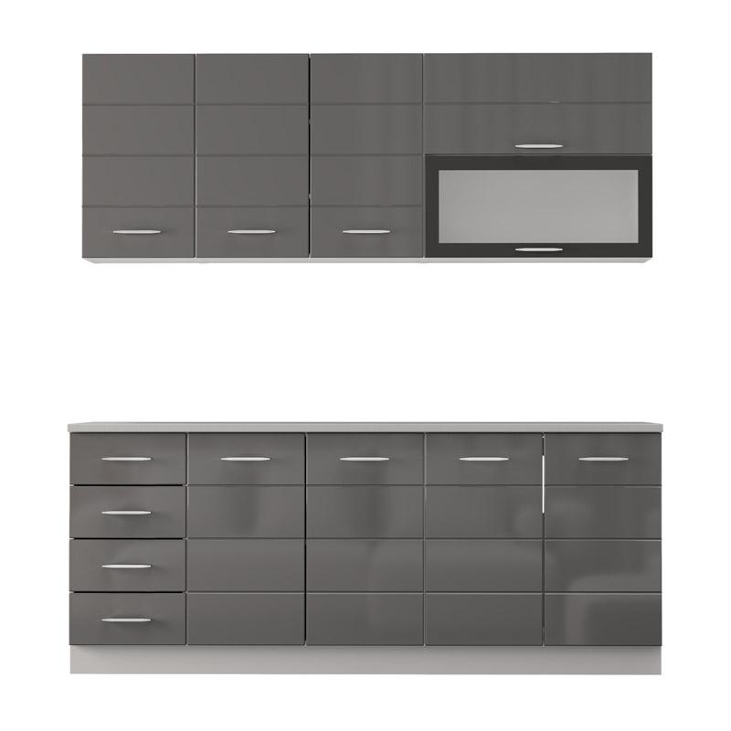 ΣΥΝΘΕΣΗ ΚΟΥΖΙΝΑΣ UNA 200 ΛΕΥΚΟ-ΓΚΡΙ HIGH GLOSS ΧΡΩΜΑ 200x60x213εκ ΣΥΝΘΕΣΗ ΚΟΥΖΙΝΑΣ UNA 200 ΛΕΥΚΟ-ΓΚΡΙ HIGH GLOSS ΧΡΩΜΑ 200x60x213εκ