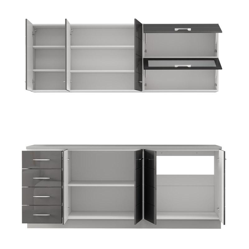 ΣΥΝΘΕΣΗ ΚΟΥΖΙΝΑΣ UNA 200 ΛΕΥΚΟ-ΓΚΡΙ HIGH GLOSS ΧΡΩΜΑ 200x60x213εκ ΣΥΝΘΕΣΗ ΚΟΥΖΙΝΑΣ UNA 200 ΛΕΥΚΟ-ΓΚΡΙ HIGH GLOSS ΧΡΩΜΑ 200x60x213εκ