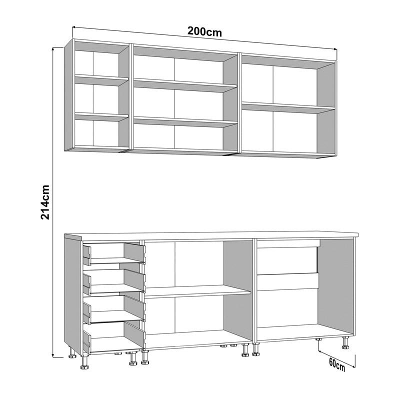 ΣΥΝΘΕΣΗ ΚΟΥΖΙΝΑΣ UNA 200 ΛΕΥΚΟ-ΓΚΡΙ HIGH GLOSS ΧΡΩΜΑ 200x60x213εκ ΣΥΝΘΕΣΗ ΚΟΥΖΙΝΑΣ UNA 200 ΛΕΥΚΟ-ΓΚΡΙ HIGH GLOSS ΧΡΩΜΑ 200x60x213εκ