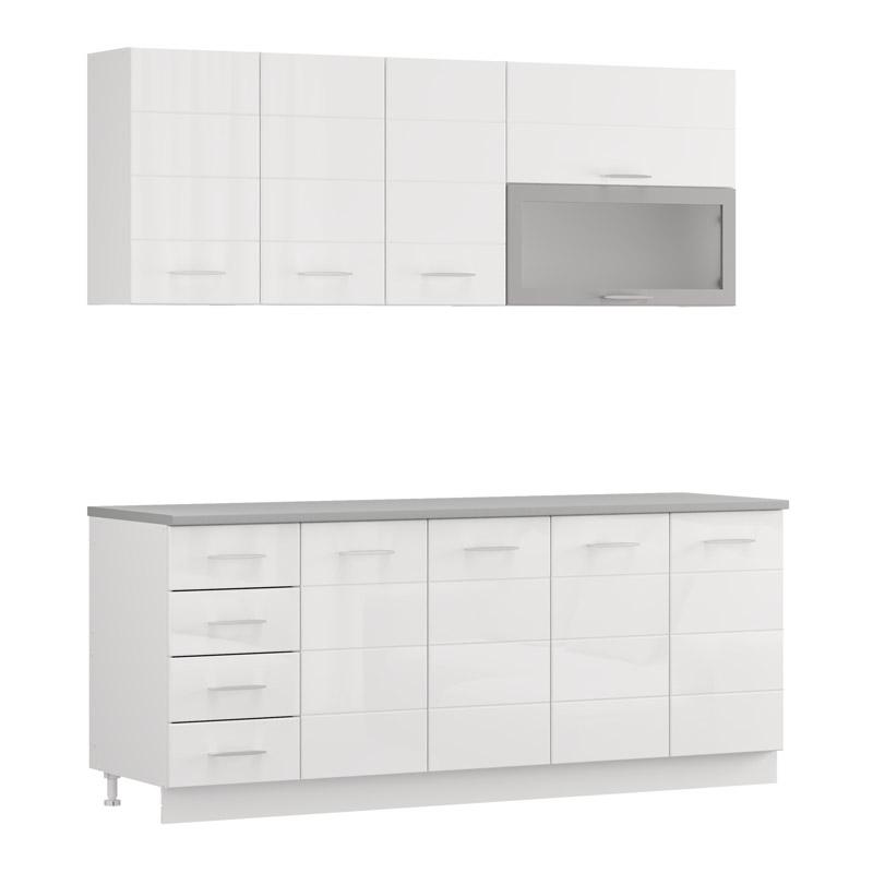 ΣΥΝΘΕΣΗ ΚΟΥΖΙΝΑΣ UNA 200 ΛΕΥΚΟ-ΛΕΥΚΟ HIGH GLOSS ΧΡΩΜΑ 200x60x213εκ ΣΥΝΘΕΣΗ ΚΟΥΖΙΝΑΣ UNA 200 ΛΕΥΚΟ-ΛΕΥΚΟ HIGH GLOSS ΧΡΩΜΑ 200x60x213εκ