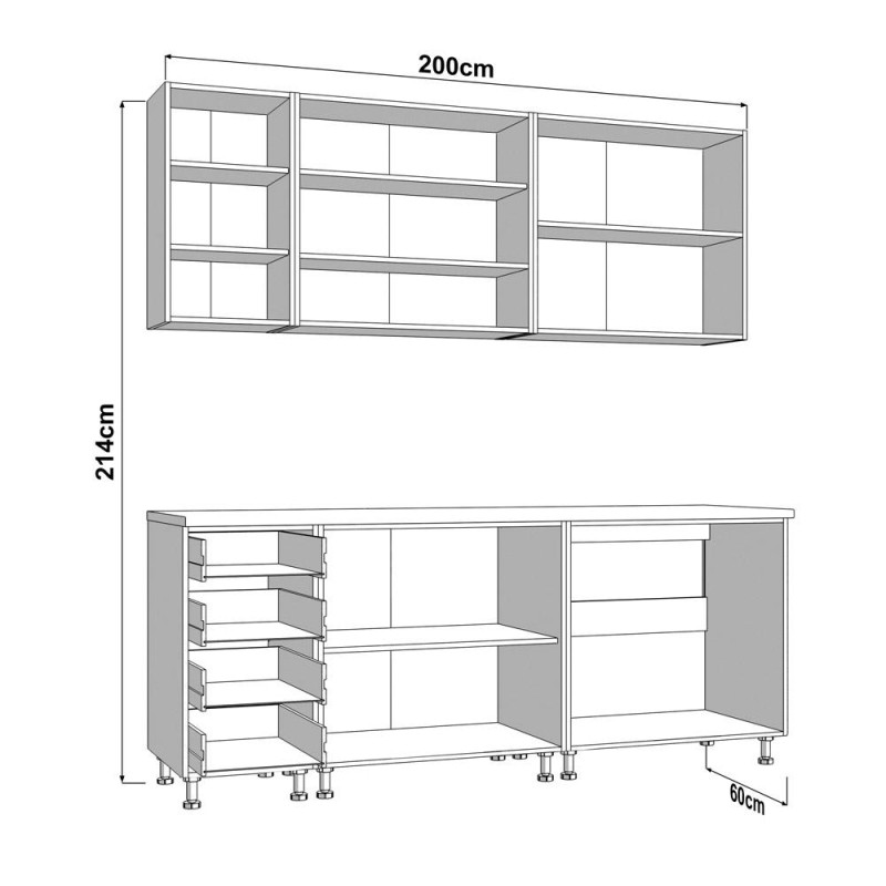 ΣΥΝΘΕΣΗ ΚΟΥΖΙΝΑΣ UNA 200 ΛΕΥΚΟ-ΛΕΥΚΟ HIGH GLOSS ΧΡΩΜΑ 200x60x213εκ ΣΥΝΘΕΣΗ ΚΟΥΖΙΝΑΣ UNA 200 ΛΕΥΚΟ-ΛΕΥΚΟ HIGH GLOSS ΧΡΩΜΑ 200x60x213εκ