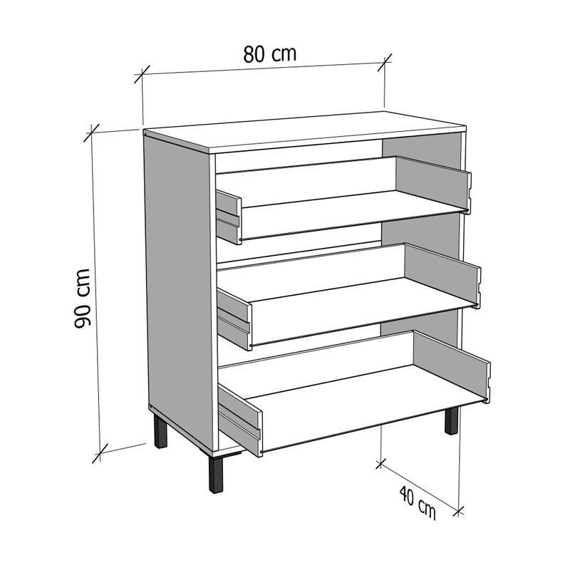 ΣΥΡΤΑΡΙΕΡΑ ALERIA 80 3F ΛΕΥΚΟ ΧΡΩΜΑ 77x40x90εκ ΣΥΡΤΑΡΙΕΡΑ ALERIA 80 3F ΛΕΥΚΟ ΧΡΩΜΑ 77x40x90εκ