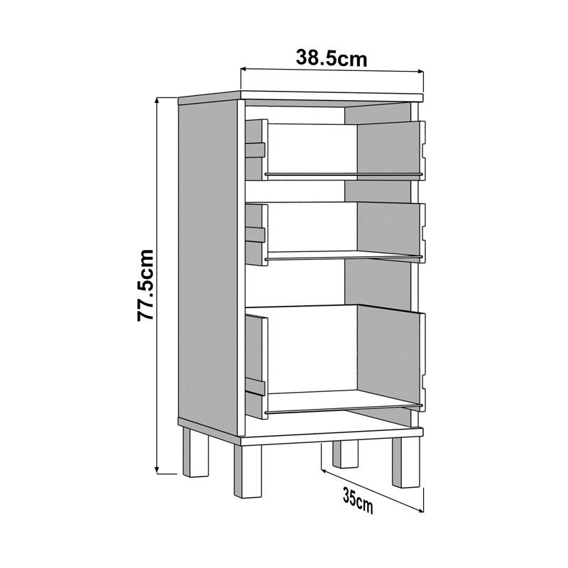 ΣΥΡΤΑΡΙΕΡΑ ALMOND 38 3F ΛΕΥΚΟ ΧΡΩΜΑ 39x35x78εκ ΣΥΡΤΑΡΙΕΡΑ ALMOND 38 3F ΛΕΥΚΟ ΧΡΩΜΑ 39x35x78εκ