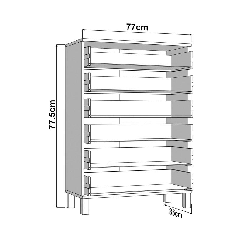 ΣΥΡΤΑΡΙΕΡΑ ALMOND 77 6F ΛΕΥΚΟ ΧΡΩΜΑ 77x35x78εκ ΣΥΡΤΑΡΙΕΡΑ ALMOND 77 6F ΛΕΥΚΟ ΧΡΩΜΑ 77x35x78εκ