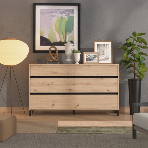 ΣΥΡΤΑΡΙΕΡΑ MARRON 157 6F ARTISAN OAK/ΜΑΥΡΟ ΜΑΤΤ ΧΡΩΜΑ 157x40x90εκ