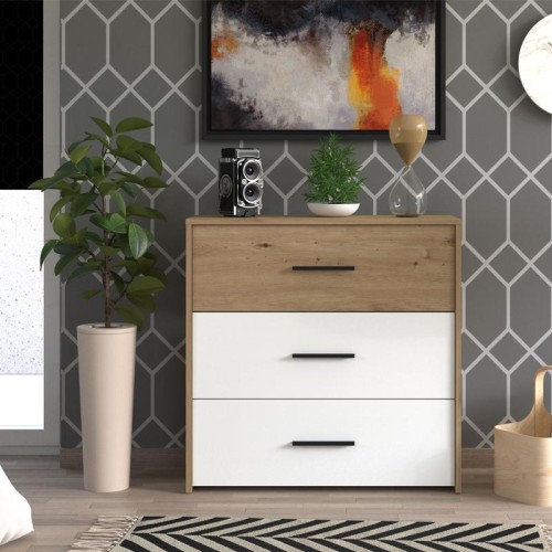 ΣΥΡΤΑΡΙΕΡΑ VARADERO 3F ARTISAN OAK-ΛΕΥΚΟ 80,5x33x80,5εκ fld