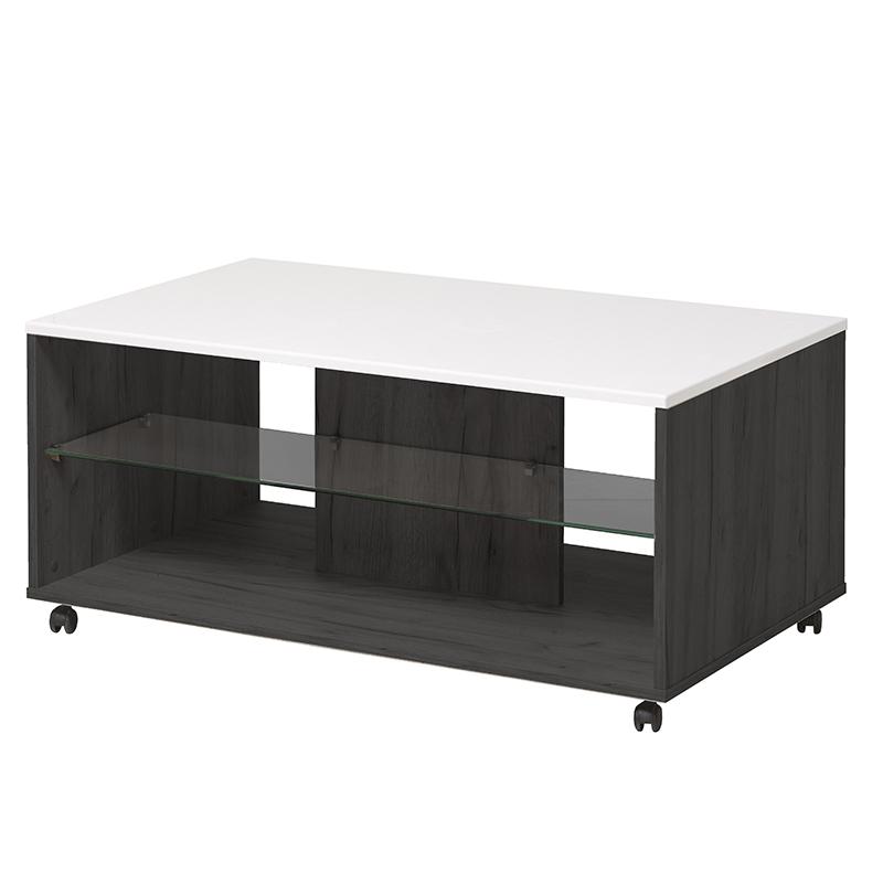 ΤΡΑΠΕΖΑΚΙ ΣΑΛΟΝΙΟΥ Bert Black Grey Wood-Λευκή Λάκα 101*60*45