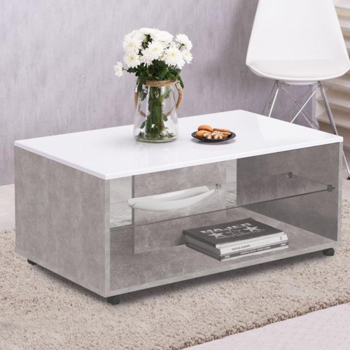 ΤΡΑΠΕΖΑΚΙ ΣΑΛΟΝΙΟΥ BERT ΓΚΡΙ CONCRETE-ΛΕΥΚΗ ΛΑΚΑ 101*60*45