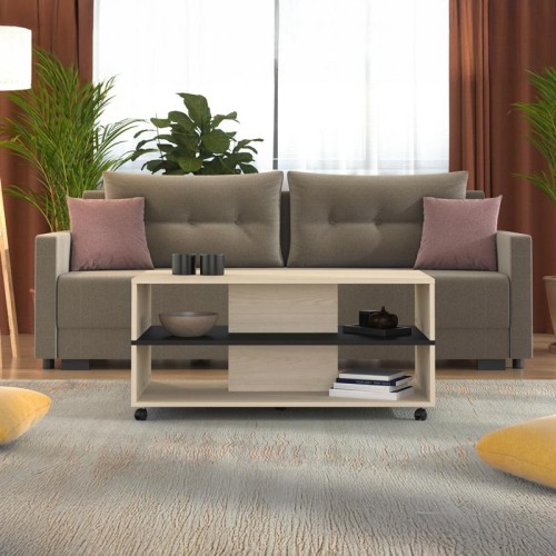 ΤΡΑΠΕΖΑΚΙ ΣΑΛΟΝΙΟΥ SAVIO LIGHT PORT OAK/BLACK OAK 101x55x48εκ