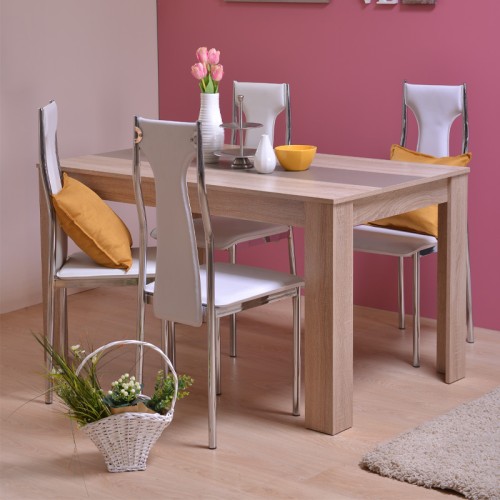ΤΡΑΠΕΖΙ DOMUS SONOMA/LATTE-WHITE 135x80.5x74.5εκ