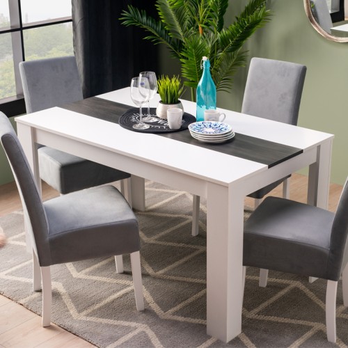 ΤΡΑΠΕΖΙ DOMUS WHITE/BLACK-GREY WOOD 135x80.5x74.5εκ