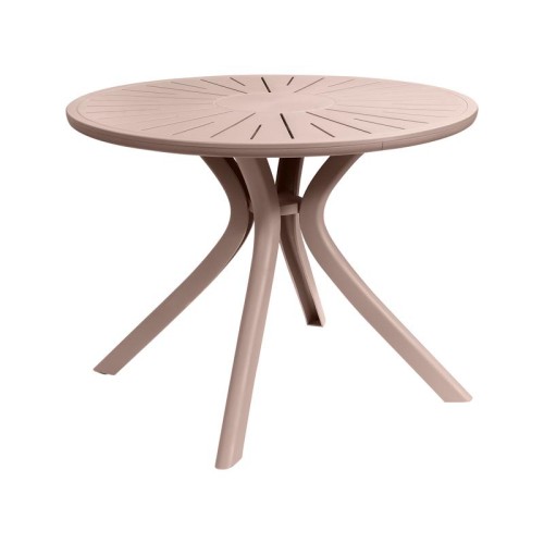 ΤΡΑΠΕΖΙ ΠΛΑΣΤΙΚΟ ΣΤΡΟΓΓΥΛΟ FYLLIANA FL8100 CAPPUCCINO ΧΡΩΜΑ 100x75εκ