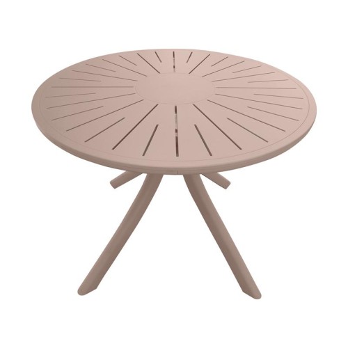ΤΡΑΠΕΖΙ ΠΛΑΣΤΙΚΟ ΣΤΡΟΓΓΥΛΟ FYLLIANA FL8100 CAPPUCCINO ΧΡΩΜΑ 100x75εκ