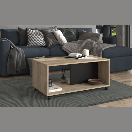 ΤΡΑΠΕΖΙ ΣΑΛΟΝΙΟΥ PICO GREY OAK / ΜΑΥΡΟ 92*50.5*41.5