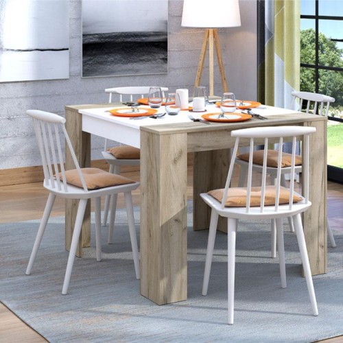 ΤΡΑΠΕΖΙ ΤΡΑΠΕΖΑΡΙΑΣ CARRARA 104 GREY OAK-ΛΕΥΚΟ 104x90,5x74,5εκ