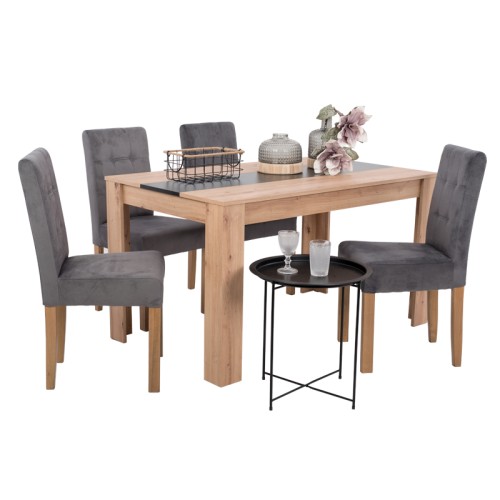 ΤΡΑΠΕΖΙ ΤΡΑΠΕΖΑΡΙΑΣ DOMUS 135 ARTISAN OAK - ΜΑΥΡΟ 135x80.5x74.5εκ
