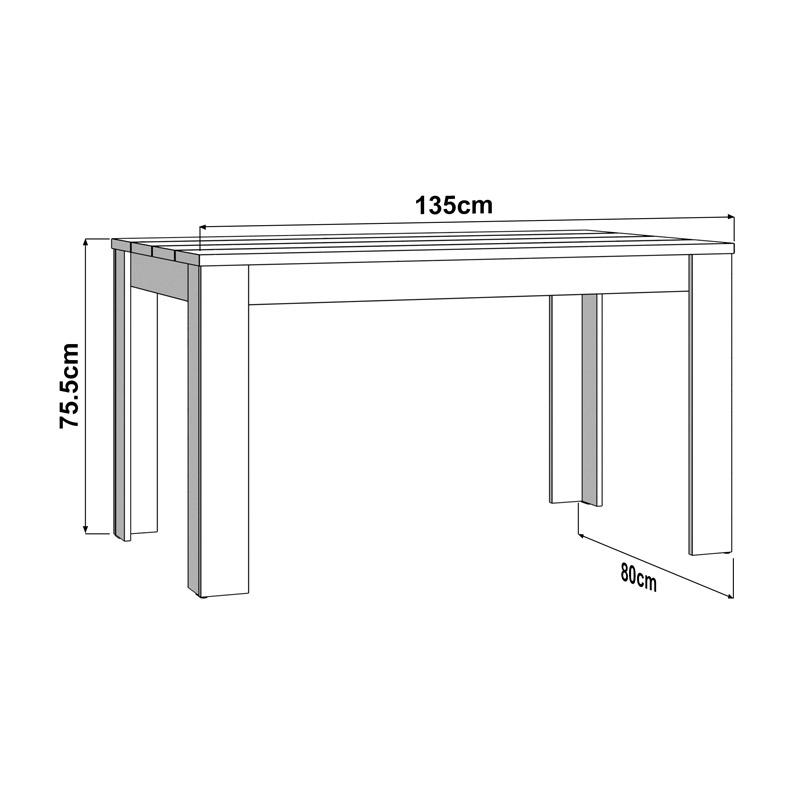 ΤΡΑΠΕΖΙ ΤΡΑΠΕΖΑΡΙΑΣ SPOLETO ΛΕΥΚΟ-ARTISAN OAK ΧΡΩΜΑ 135x80x76εκ