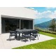 VEGAS RATTAN DARK GREY 100X180/220Χ75εκ. ΕΠΕΚΤ.ΤΡΑΠΕΖΙ