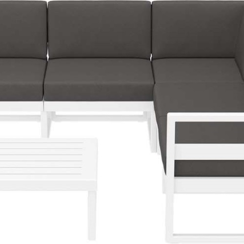 MYKONOS ΓΩΝΙΑ SET WHITE ΜΕ ΜΑΞΙΛΑΡΙΑ ΠΟΛ/ΝΙΟΥ (+ΤΡΑΠ.65εκ.)