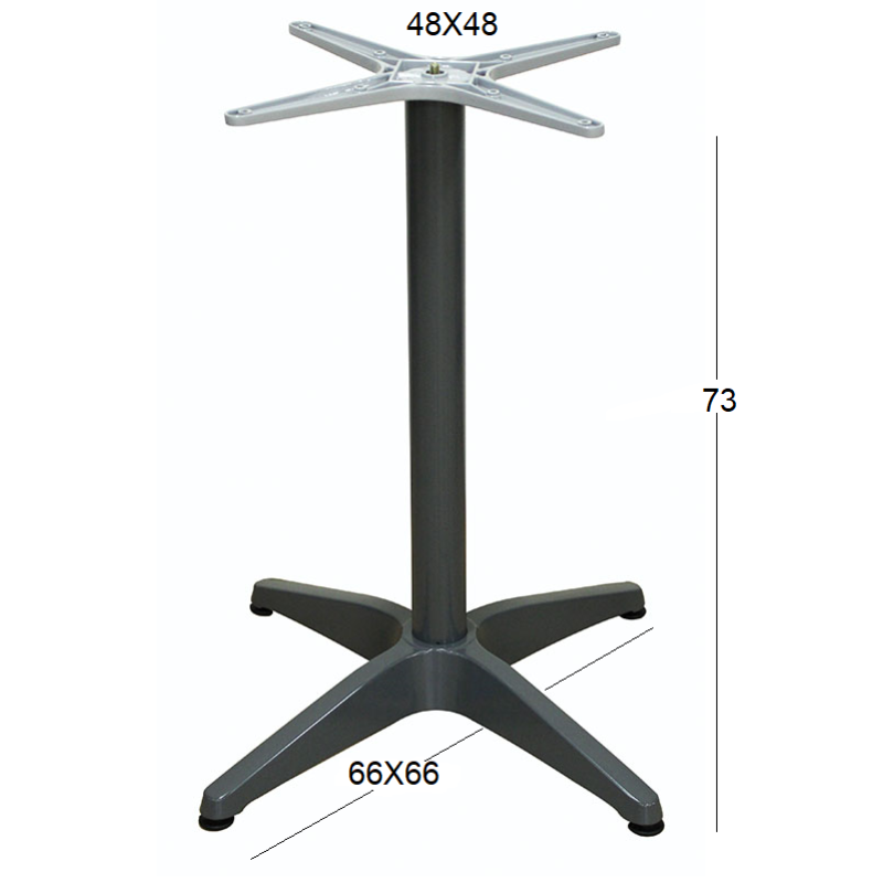 RINA 4ΝΥΧΗ 66Χ66Χ73εκ. DARK GREY ΒΑΣΗ ΑΛΟΥΜΙΝΙΟΥ ΜΕ ΡΕΓ/ΡΟΥΣ