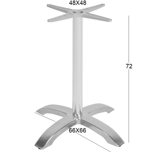SAMIN 66X66Χ72εκ. 4ΝΥΧΗ ΒΑΣΗ ΑΛΟΥΜΙΝΙΟΥ ΜΕ ΡΕΓ/ΡΟΥΣ