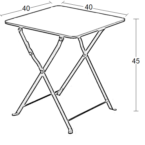 ALMA 40X40X45εκ. ΜΑΥΡΟ ΤΡΑΠΕΖΙ ΜΕΤΑΛΛΙΚΟ ΠΤΥΣ/ΝΟ
