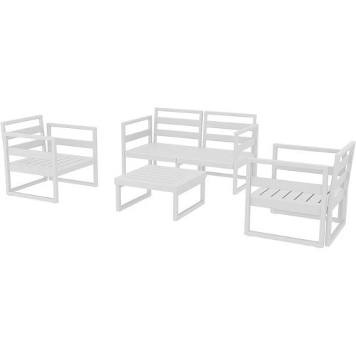 MYKONOS SET 2ΘΕΣ.WHITE ΧΩΡΙΣ ΜΑΞ.(2ΘΕΣ.+2ΠΟΛ.+ΤΡΑΠ 65εκ.)